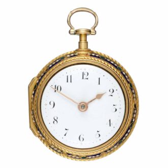 An Irish gold and enamel verge watch and chatelaine Circa 1775 An Irish gold and enamel verge watch and chatelaine Circa 1775