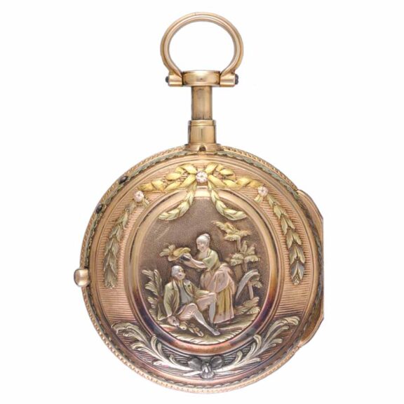 A Swiss three colour gold quarter repeating verge Circa 1780