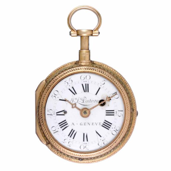 A Swiss three colour gold quarter repeating verge Circa 1780 A Swiss three colour gold quarter repeating verge Circa 1780
