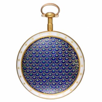 A fine English gold and enamel watch and chatelaine Circa 1780