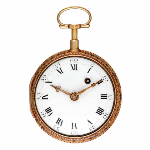 A French verge in a gold and enamel consular case Circa 1780 A French verge in a gold and enamel consular case Circa 1780