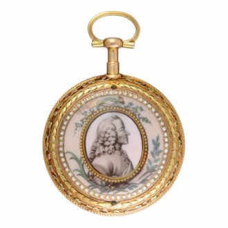 A Swiss verge in a gold and enamel consular case Circa 1785