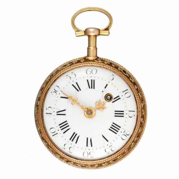 A Swiss verge in a gold and enamel consular case Circa 1785 A Swiss verge in a gold and enamel consular case Circa 1785