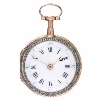 A French gold and enamel quarter repeating verge Circa 1790
