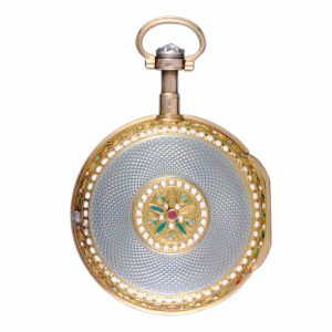 A French verge in a gold and enamel consular case Circa 1790