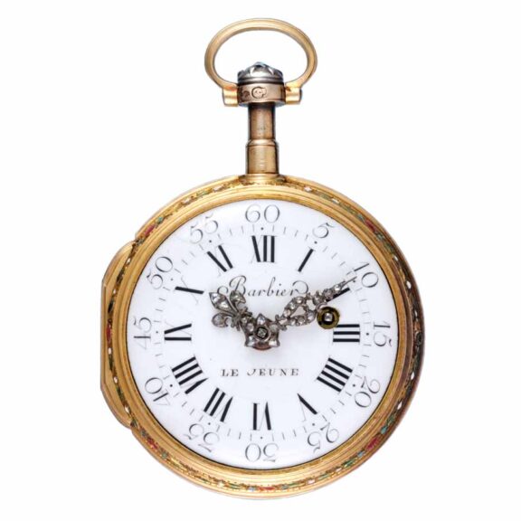 A French verge in a gold and enamel consular case Circa 1790 A French verge in a gold and enamel consular case Circa 1790