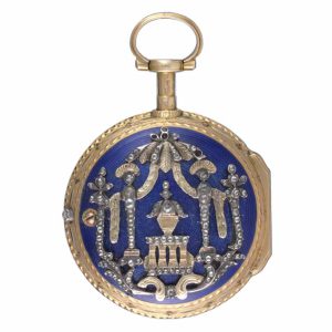 French diamond set gold and enamel pocket watch Circa 1790