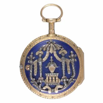 French diamond set gold and enamel pocket watch Circa 1790