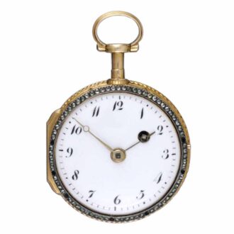 French diamond set gold and enamel pocket watch Circa 1790