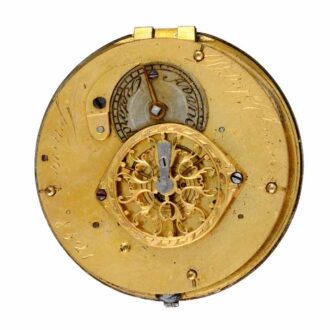 Swiss verge in pearl set gold and enamel consular case Circa 1790