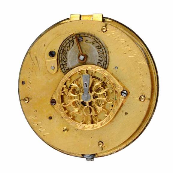 Swiss verge in pearl set gold and enamel consular case Circa 1790 Swiss verge in pearl set gold and enamel consular case Circa 1790