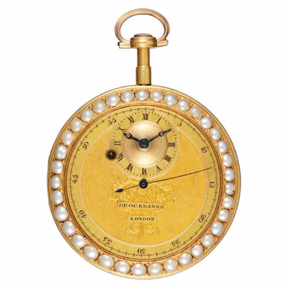 Gold and enamel cylinder pocket watch by Brockbanks Circa 1790 Gold and enamel cylinder pocket watch by Brockbanks Circa 1790