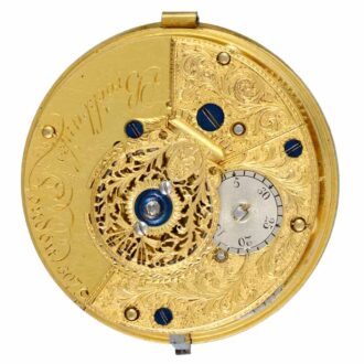 Gold and enamel cylinder pocket watch by Brockbanks Circa 1790