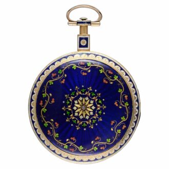 An English verge in a gold and enamel consular case Circa 1790