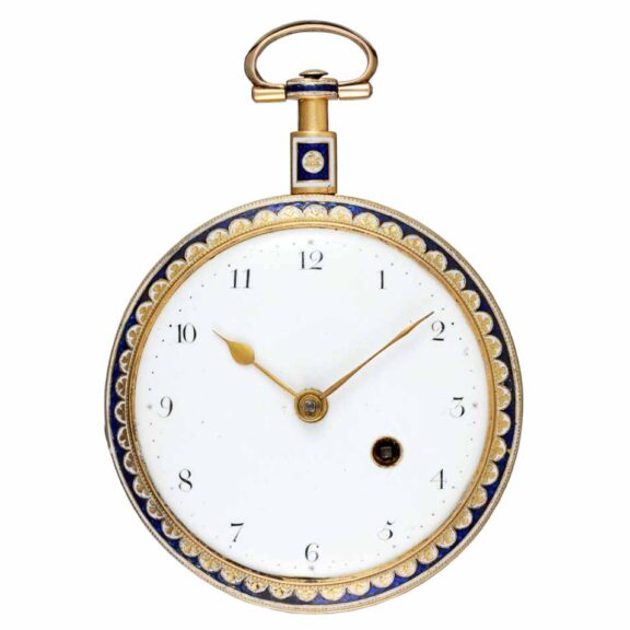 An English verge in a gold and enamel consular case Circa 1790 An English verge in a gold and enamel consular case Circa 1790