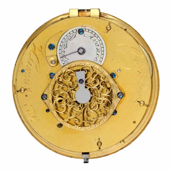 Swiss pearl and diamond set gold verge pocket watch Circa 1790 Swiss pearl and diamond set gold verge pocket watch Circa 1790