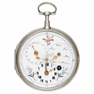 German cylinder pocket watch with day, date calendar Circa 1790