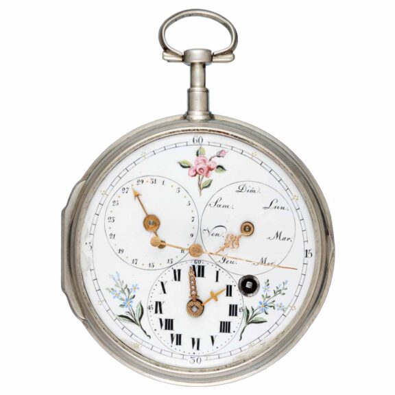 German cylinder pocket watch with day, date calendar Circa 1790