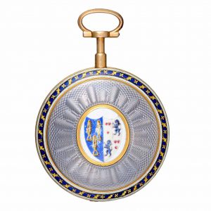 A quarter repeating gold and enamel French cylinder Circa 1790
