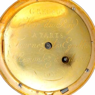 A quarter repeating gold and enamel French cylinder Circa 1790