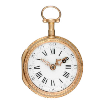 French gold verge watch with ballooning scene Circa 1790