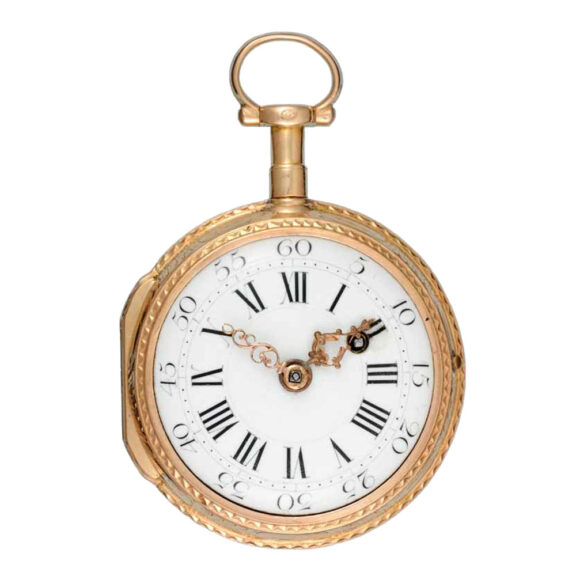 French gold verge watch with ballooning scene Circa 1790 French gold verge watch with ballooning scene Circa 1790