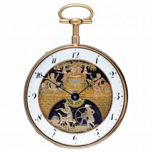 Swiss gold quarter repeating verge automaton Circa 1790