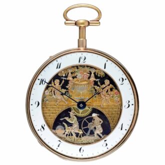 Swiss gold quarter repeating verge automaton Circa 1790