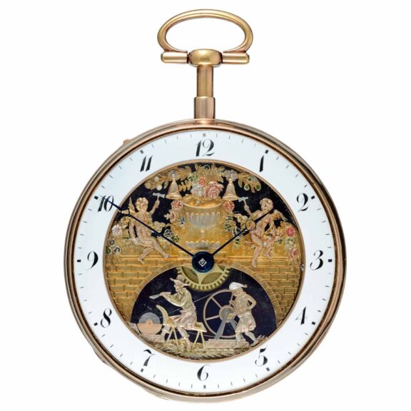 Swiss gold quarter repeating verge automaton Circa 1790