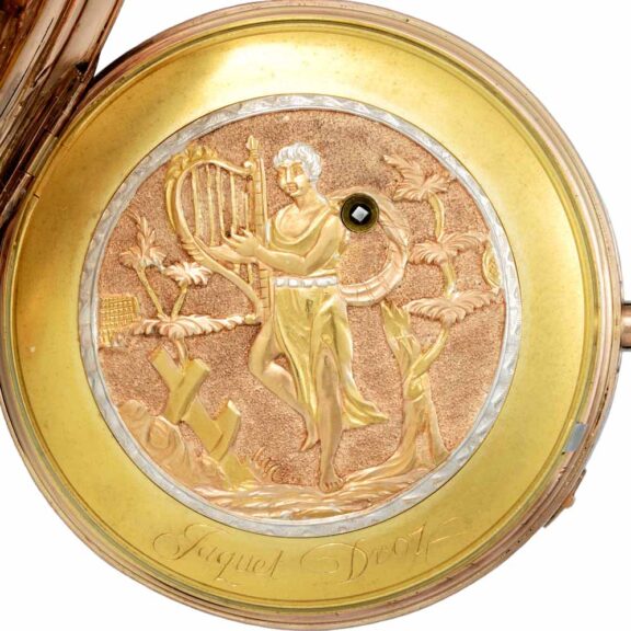 Swiss gold quarter repeating verge automaton Circa 1790 Swiss gold quarter repeating verge automaton Circa 1790