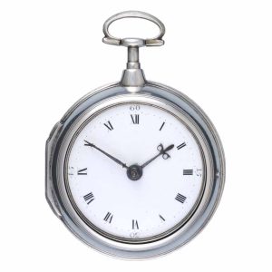An English verge pocket watch in silver pair cases Circa 1791