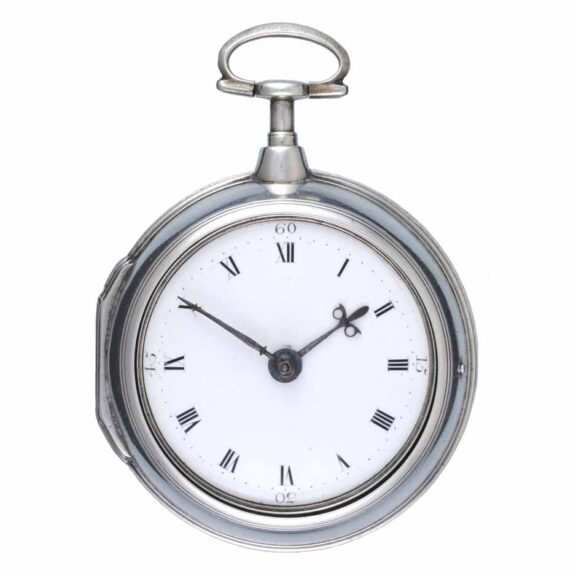 An English verge pocket watch in silver pair cases Circa 1791
