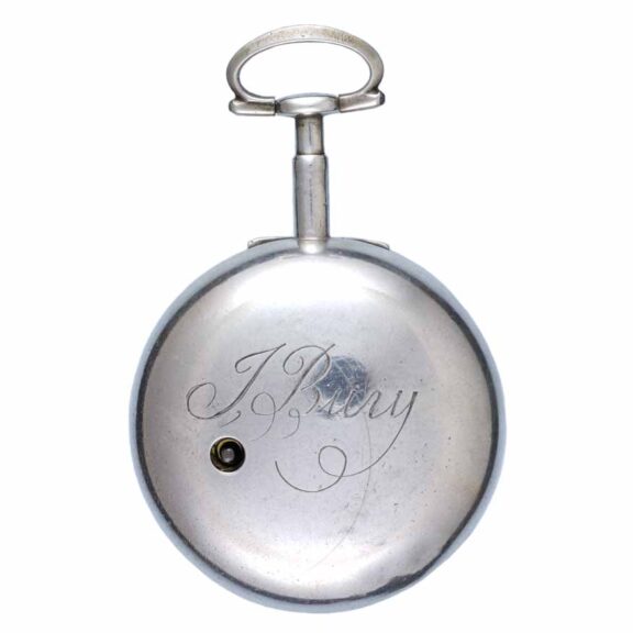 An English verge pocket watch in silver pair cases Circa 1791 An English verge pocket watch in silver pair cases Circa 1791