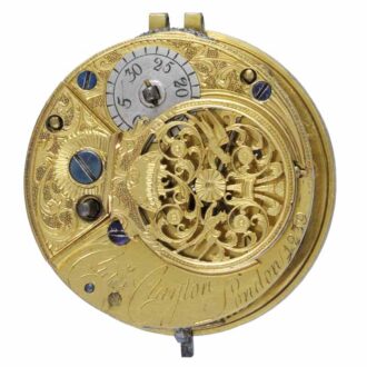 An English verge pocket watch in silver pair cases Circa 1791