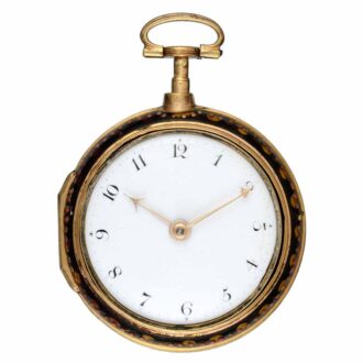 An underpainted horn pair cased verge pocket watch Circa 1793