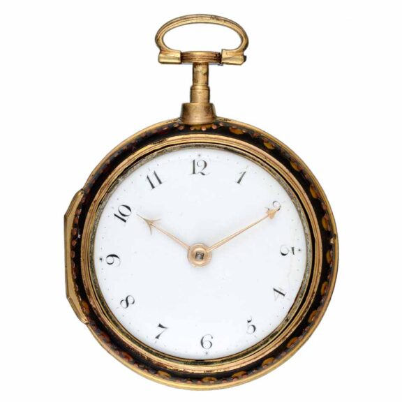 An underpainted horn pair cased verge pocket watch Circa 1793 An underpainted horn pair cased verge pocket watch Circa 1793