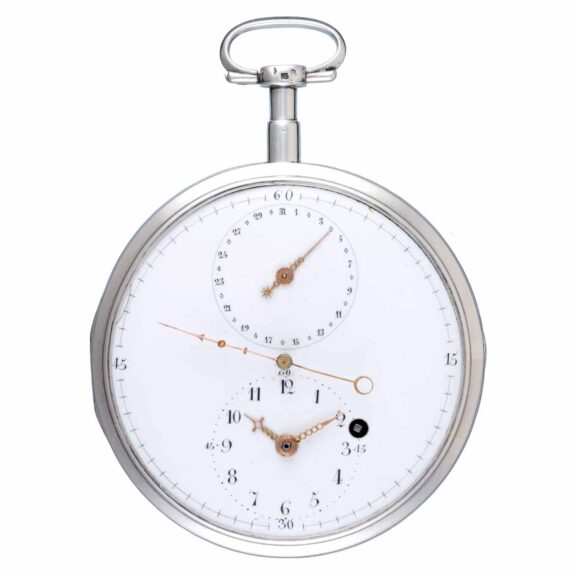 A silver Belgian centre seconds verge with calendar Circa 1795