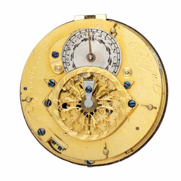 French verge in a pearl set gold and enamel case Circa 1800 French verge in a pearl set gold and enamel case Circa 1800