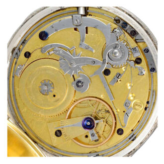 Swiss silver quarter repeating virgule pocket watch Circa 1800