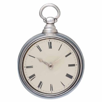 An English rack lever pocket watch in silver pair cases Circa 1810