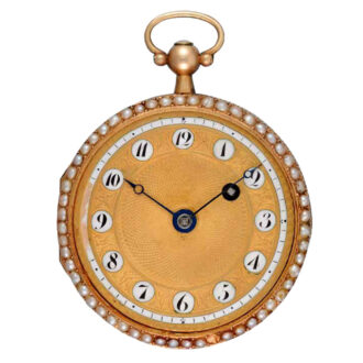 Swiss gold, enamel, and pearl set verge watch Circa 1810