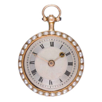 Swiss gold verge watch with matching chatelaine Circa 1810