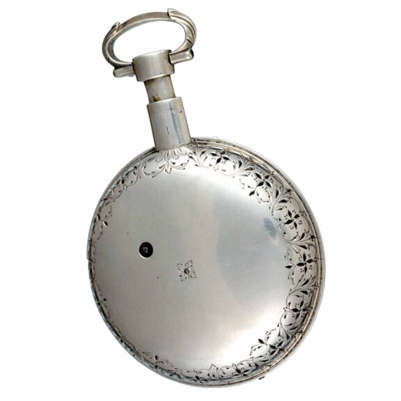English silver pair cased quarter repeater with date Circa 1810 English silver pair cased quarter repeater with date Circa 1810