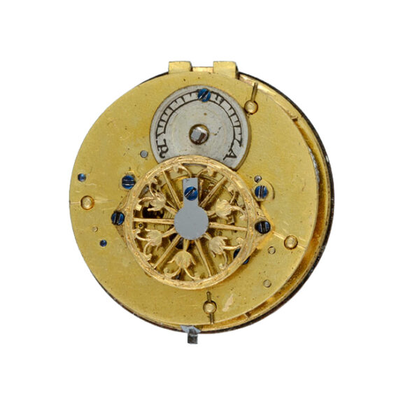Swiss gold verge watch with diamond set chatelaine Circa 1810 Swiss gold verge watch with diamond set chatelaine Circa 1810
