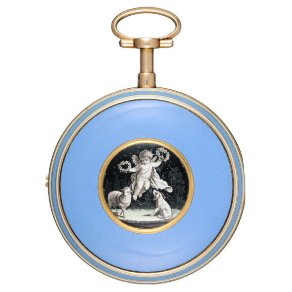 A verge in an unusual gold and enamel consular case Circa 1790