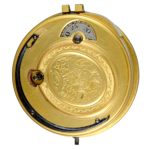 English verge by Brockbank with regulator calendar dial Circa 1790 English verge by Brockbank with regulator calendar dial Circa 1790