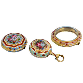 A triple cased gold and enamel Turkish market watch Circa 1795
