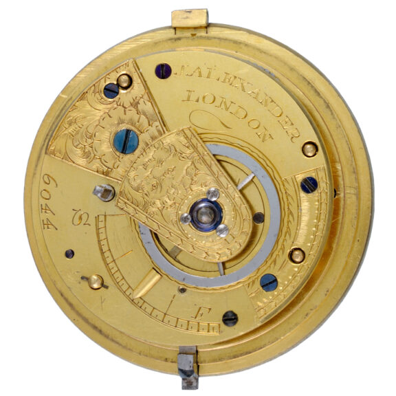 A large silver English verge with seconds and calendar Circa 1819 A large silver English verge with seconds and calendar Circa 1819