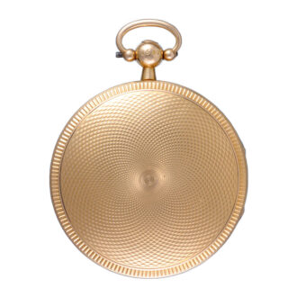 Swiss gold verge with gold and enamel cartouche dial Circa 1820