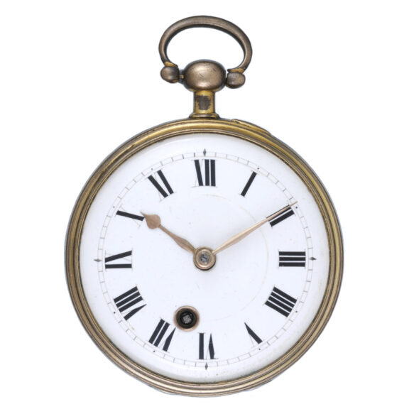 English Debaufre pocket watch in a gilt open face case Circa 1820